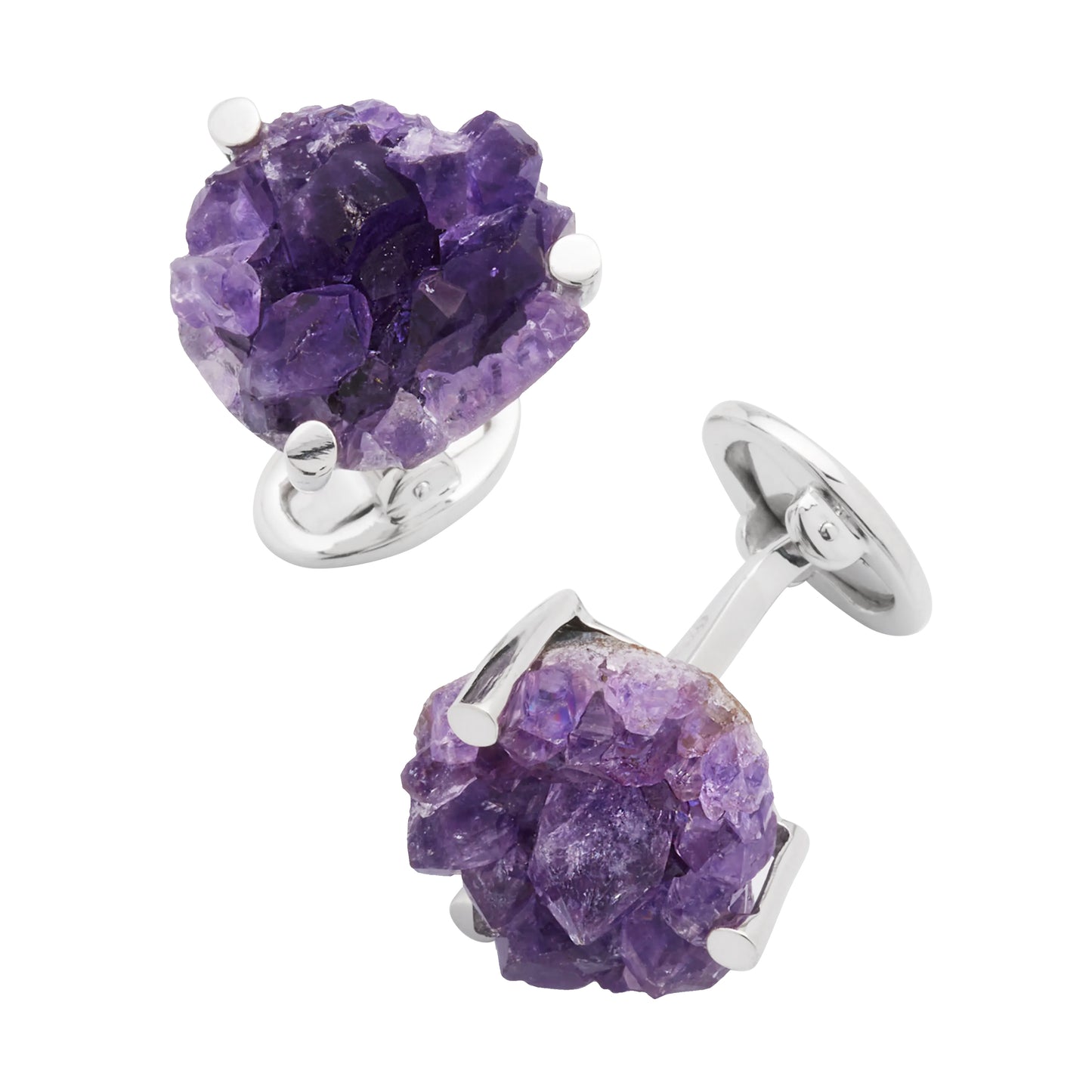 Amethyst Druzy Sterling Cufflinks