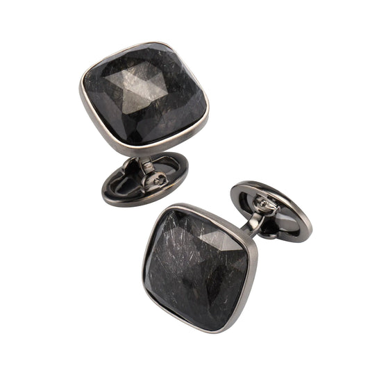 Rutilated Quartz Sterling Silver Cufflinks