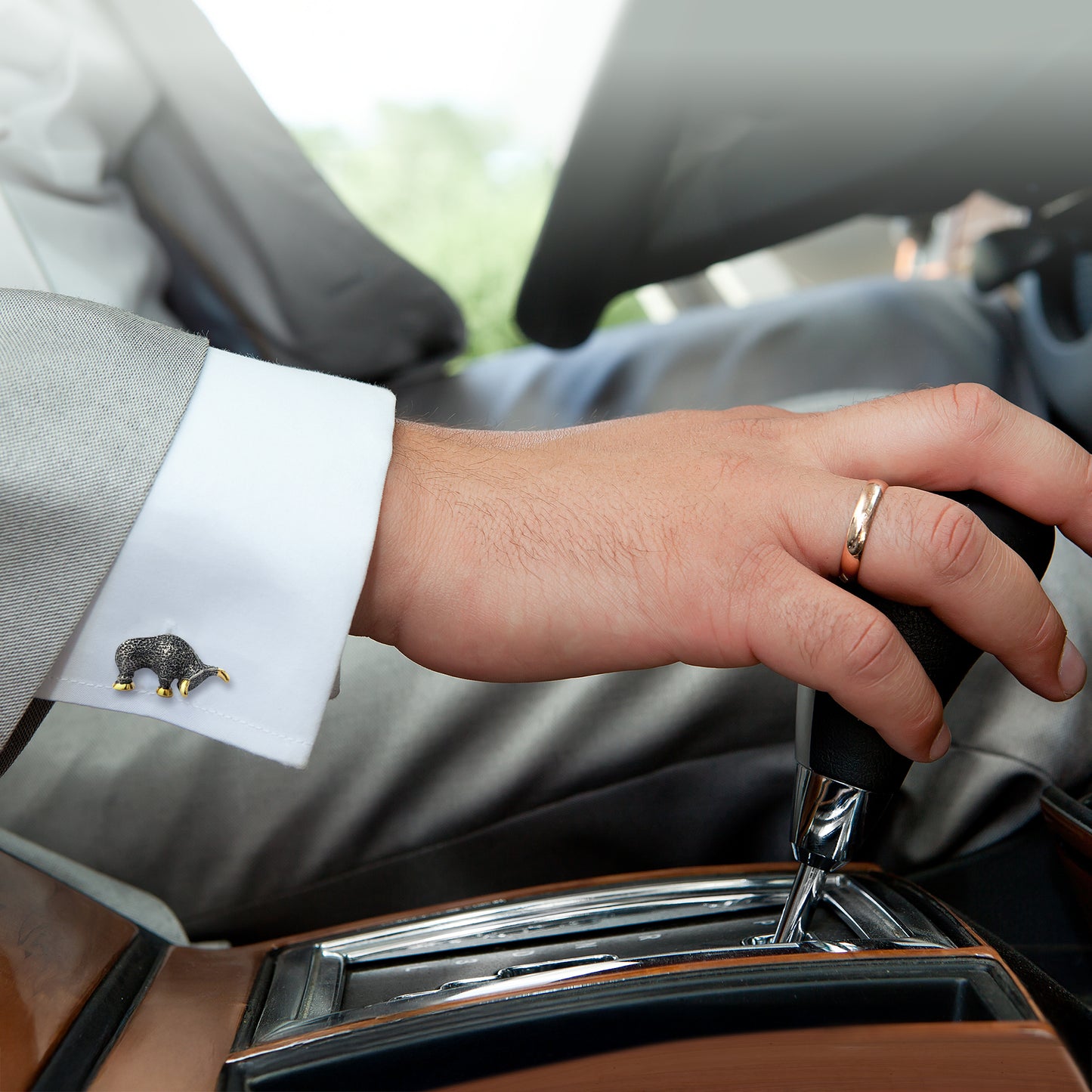 Bull Sterling Cufflinks with 18k Gold Vermeil horns