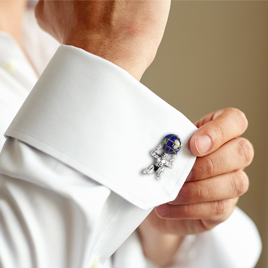 Atlas Carrying the World Sterling Cufflinks