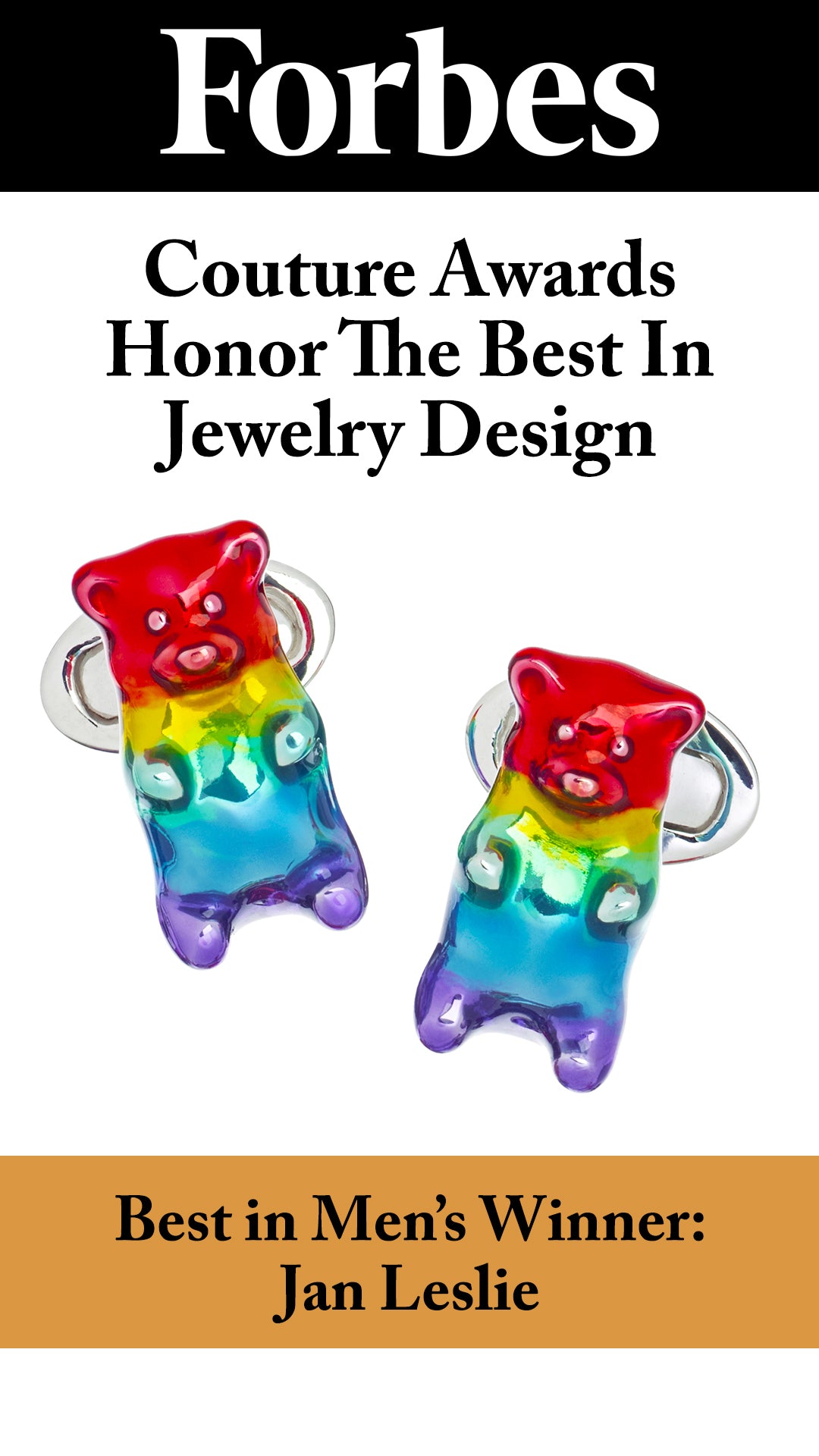 Gummy Bear Rainbow Sterling Cufflinks