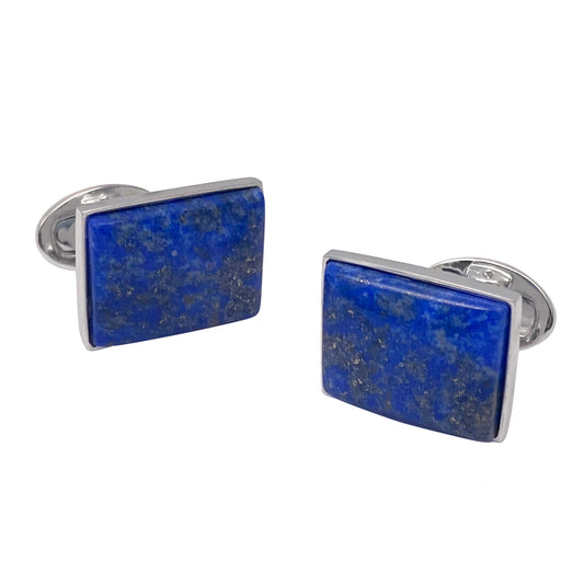 Lapis Rectangle Sterling Silver Cufflinks I Jan Leslie