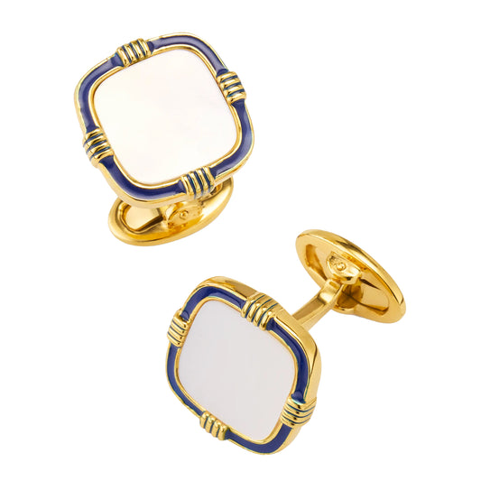 Square Mother-Of-Pearl 18K Gold Vermeil Cufflinks