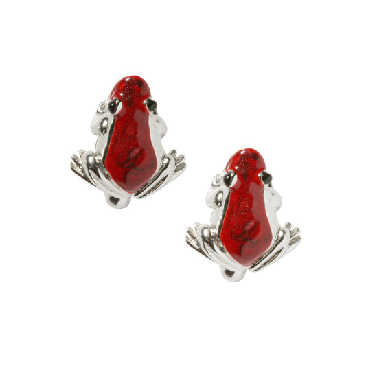 Enamel Rainforest Frog Sterling Silver Cufflinks