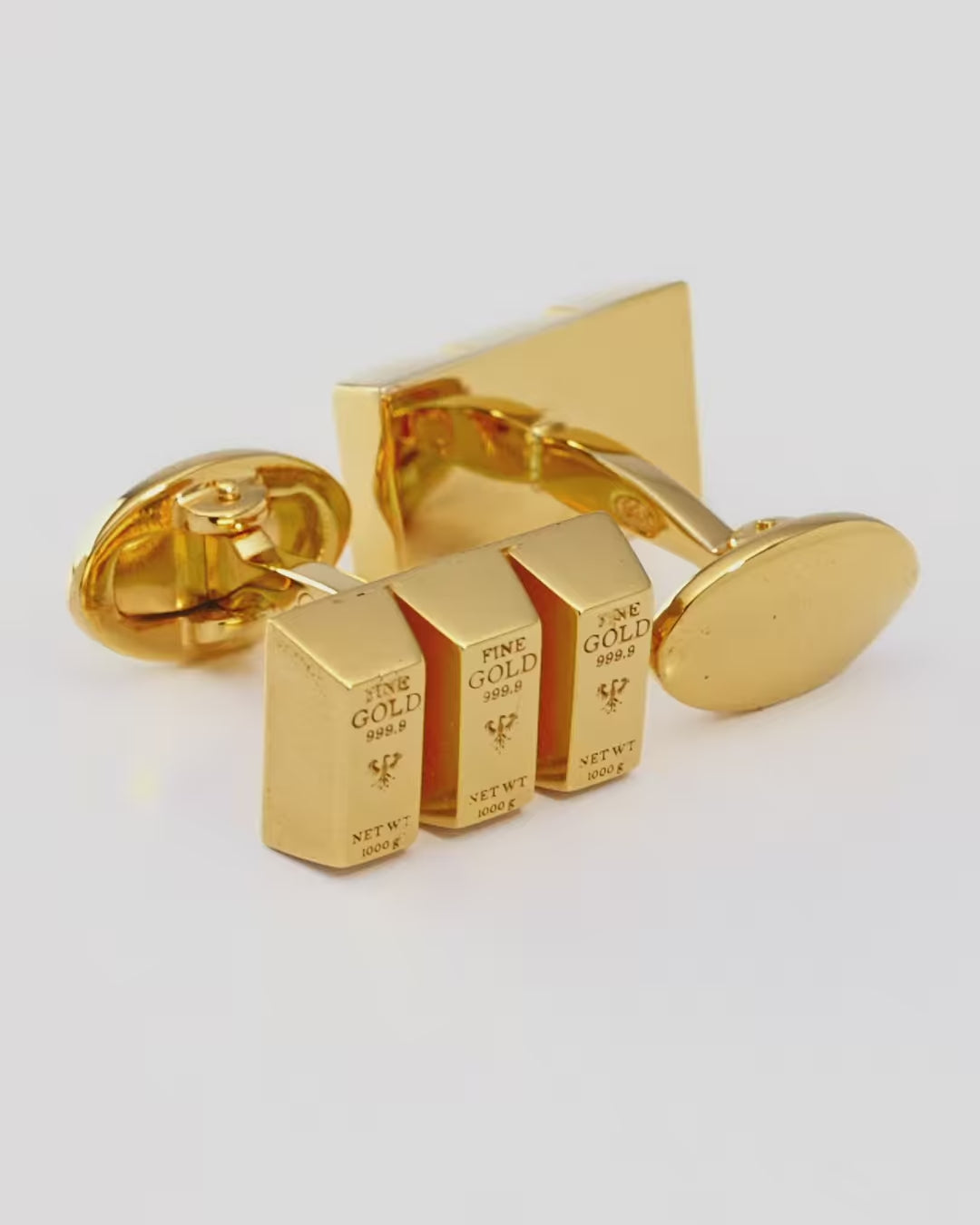 Square cufflinks with 24K real gold, luxury cufflinks, cufflinks with gold, handmade in Germany buy