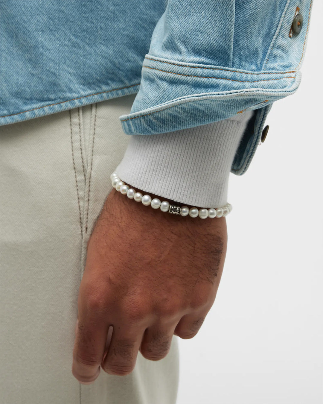 Men's Pearl Bracelet Natural Freshwater Pearls Gold plated - Temu