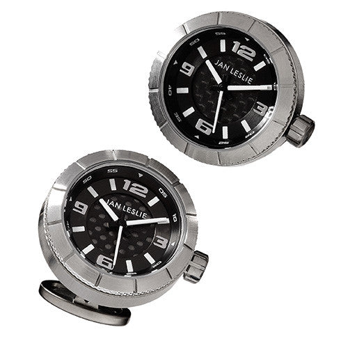 Black Sports Watch Cufflinks by Jan Leslie