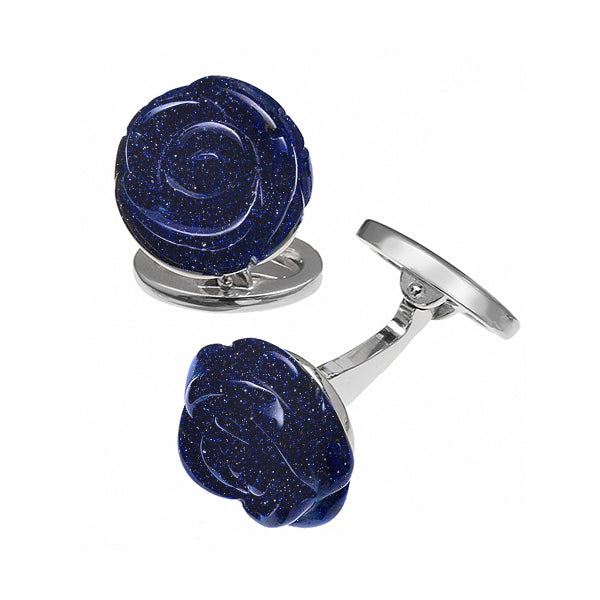 Rose Carved Sterling Cufflinks