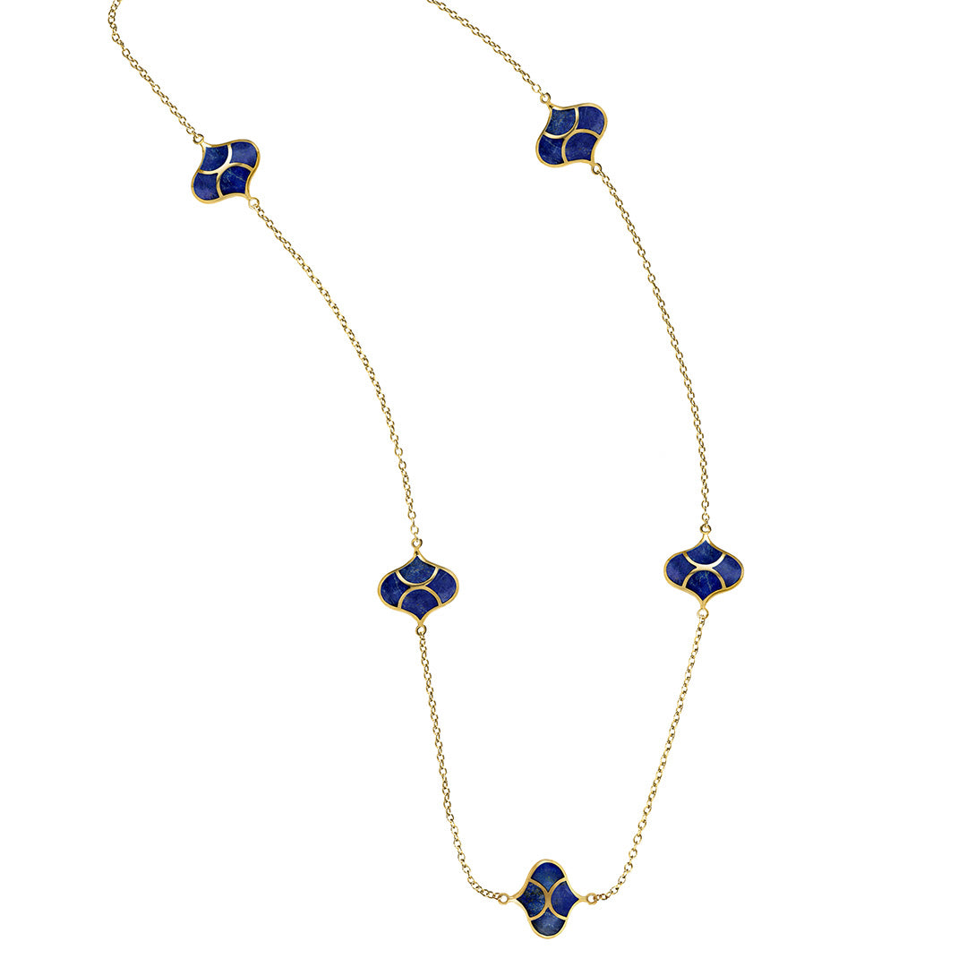 Lapis Vermeil 5 Station Koi Necklace