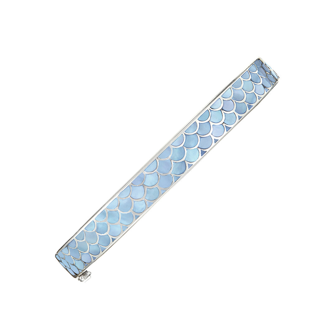 Jan Leslie Koi Cascade Stackable Blue mother of pearl on silver I Jan Leslie 