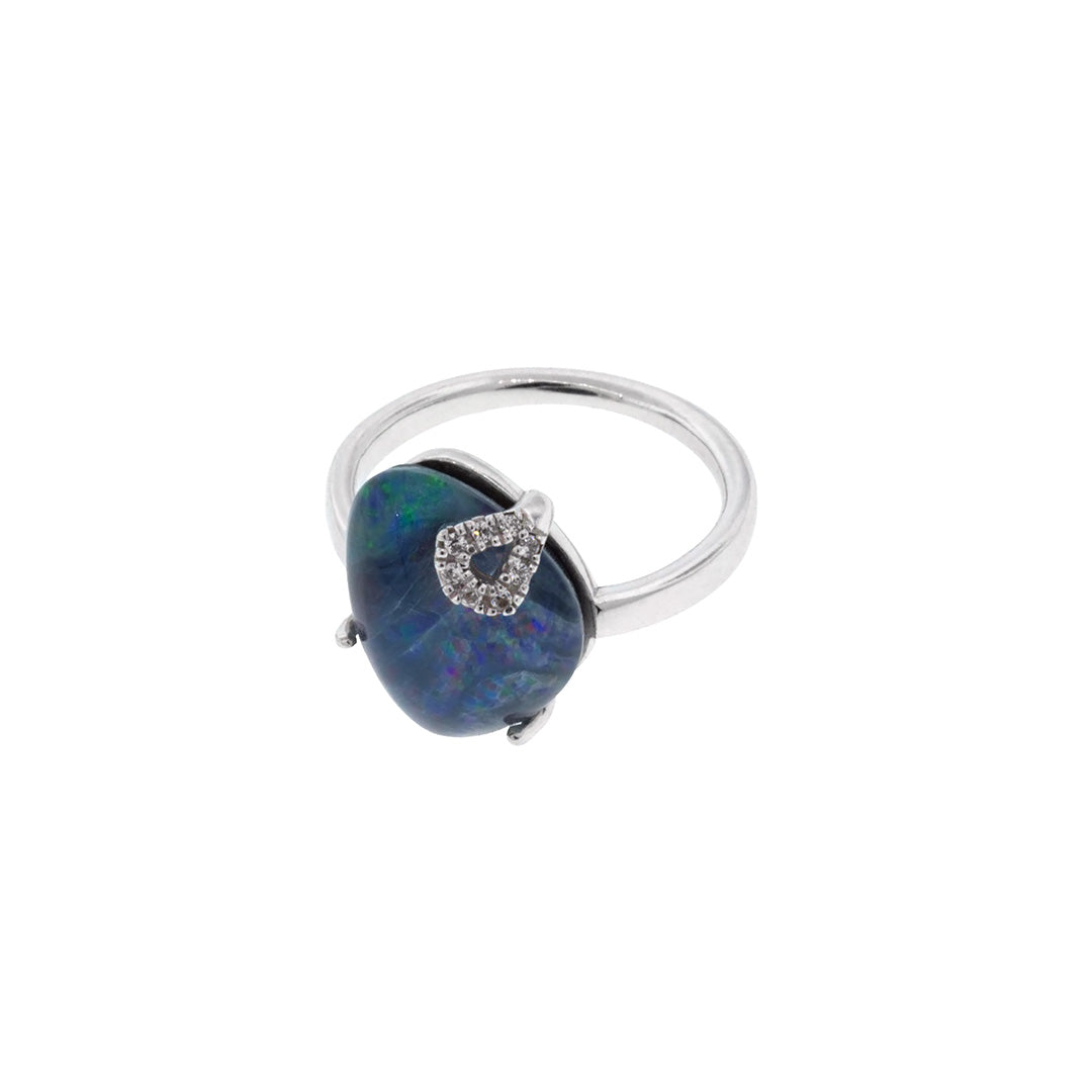 Side view of the Koi Cascade Gemstone Sterling Silver Ring from Jan Leslie. 