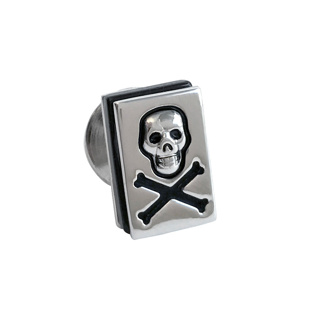 Skull and Crossbones Sterling Silver Lapel Pin I Jan Leslie Media Cufflinks and Accessories. 