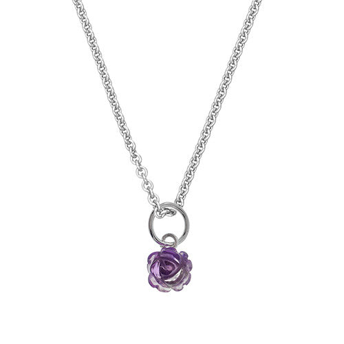 Petite Amethyst Rose Pendant