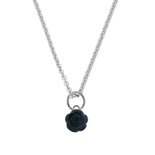 Petite Black Onyx Rose Pendant