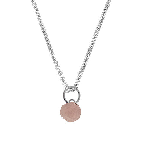 Petite Pink Quartz Rose Pendant