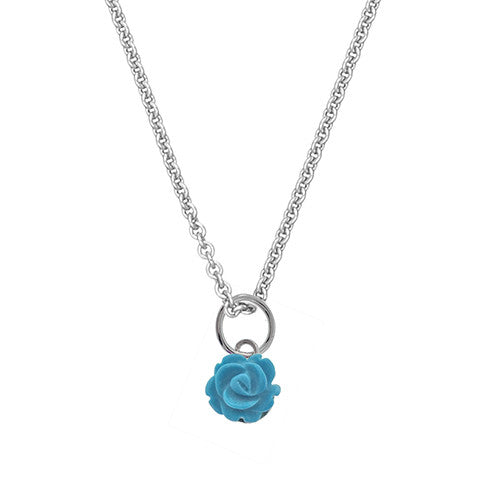 Petite Turquoise Rose Pendant