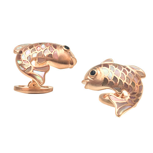 Gemstone Koi Fish Cufflinks - Jan Leslie Cufflinks and Accessories