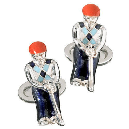 Golfer Gift Cufflinks by Jan Leslie