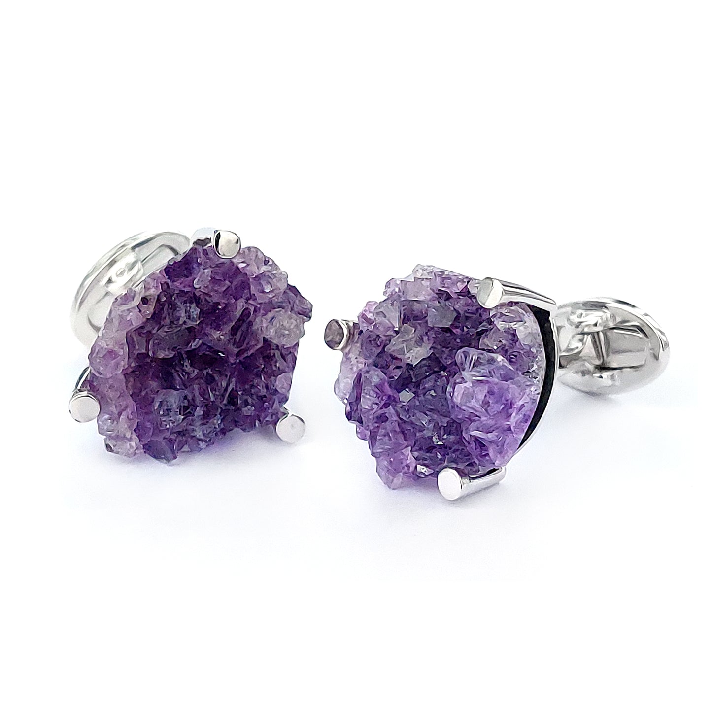 Amethyst Druzy Sterling Silver Cufflinks I Jan Leslie 