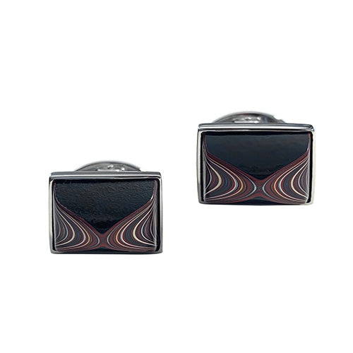 Fordite Sterling Silver Cufflinks Cufflinks Jan Leslie Cufflinks and Accessories Black Jan Leslie