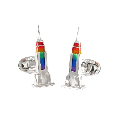 Rainbow Empire State Building Cufflinks Cufflinks Jan Leslie Cufflinks and Accessories Jan Leslie