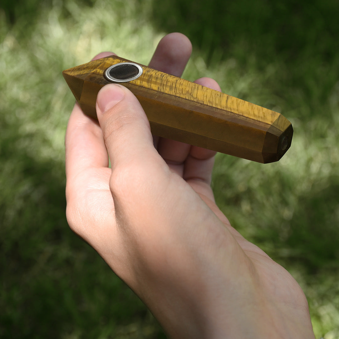 Tigers Eye Gemstone Pipe- The Power Stone