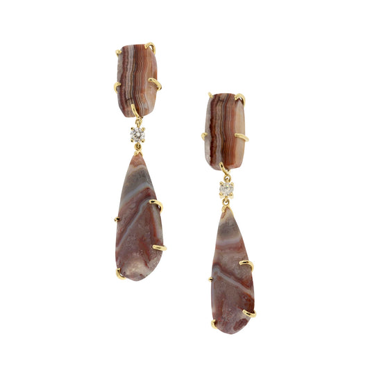 Uluru 18K Gold One of a Kind Gemstone Earrings