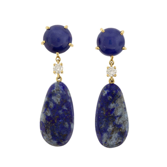 Aspen 18K Gold One of a Kind Gemstone Earrings I Jan Leslie Bespoke Earrings 