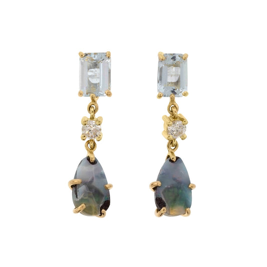 Fiji 18K Gold One of a Kind Gemstone Earrings I Jan Leslie Bespoke Earrings