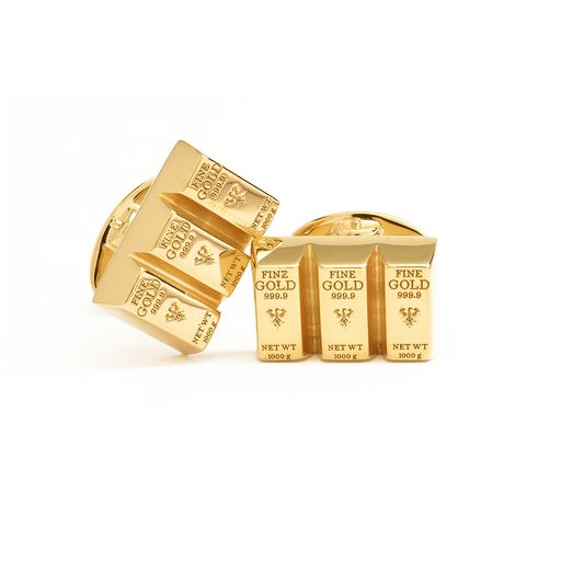 Gold Bullion Bar Vermeil Sterling Silver Cufflinks I Jan Leslie Cufflinks and Accessories. 